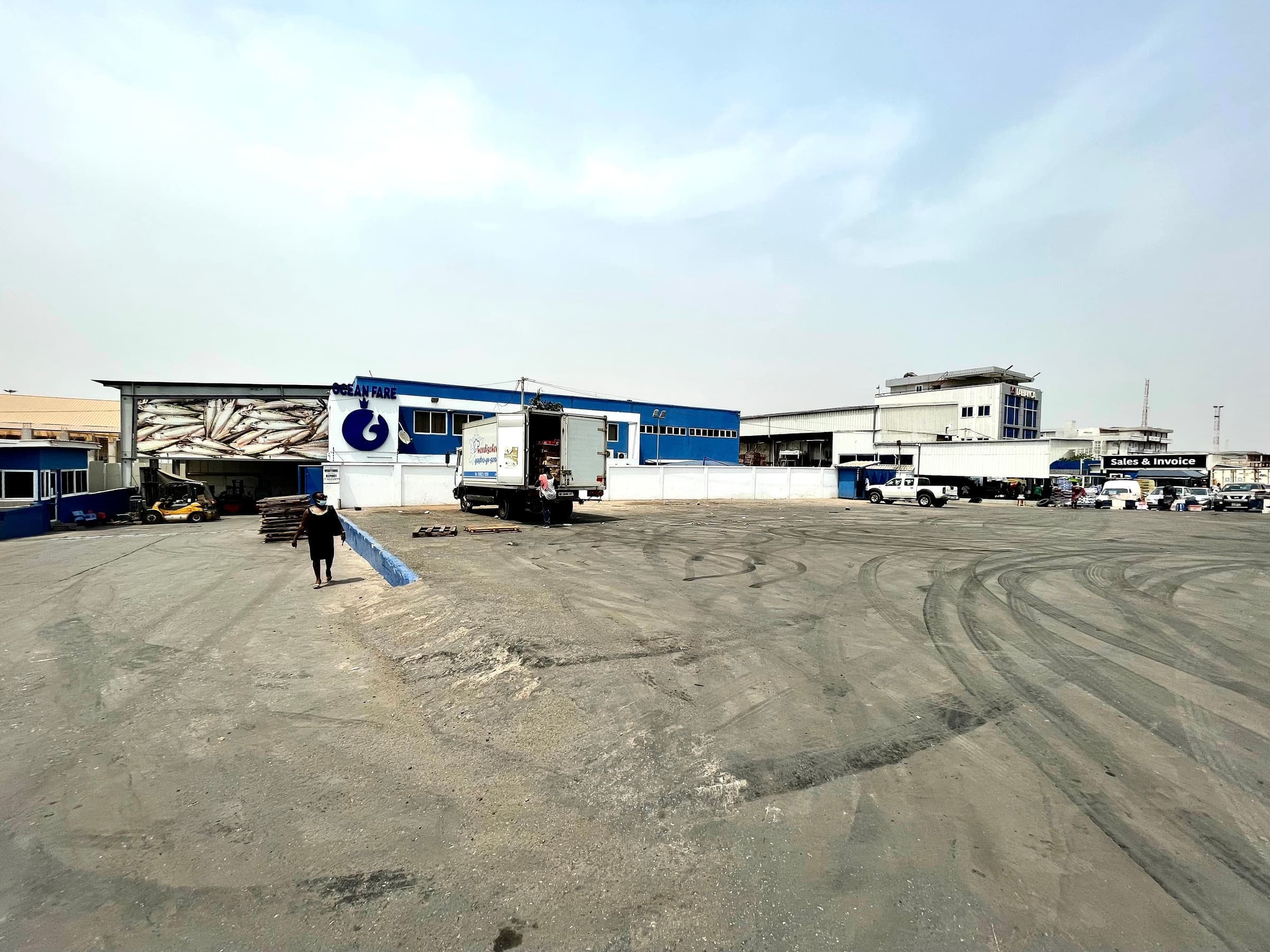 Wide view of the Ocean Fare harbour yard