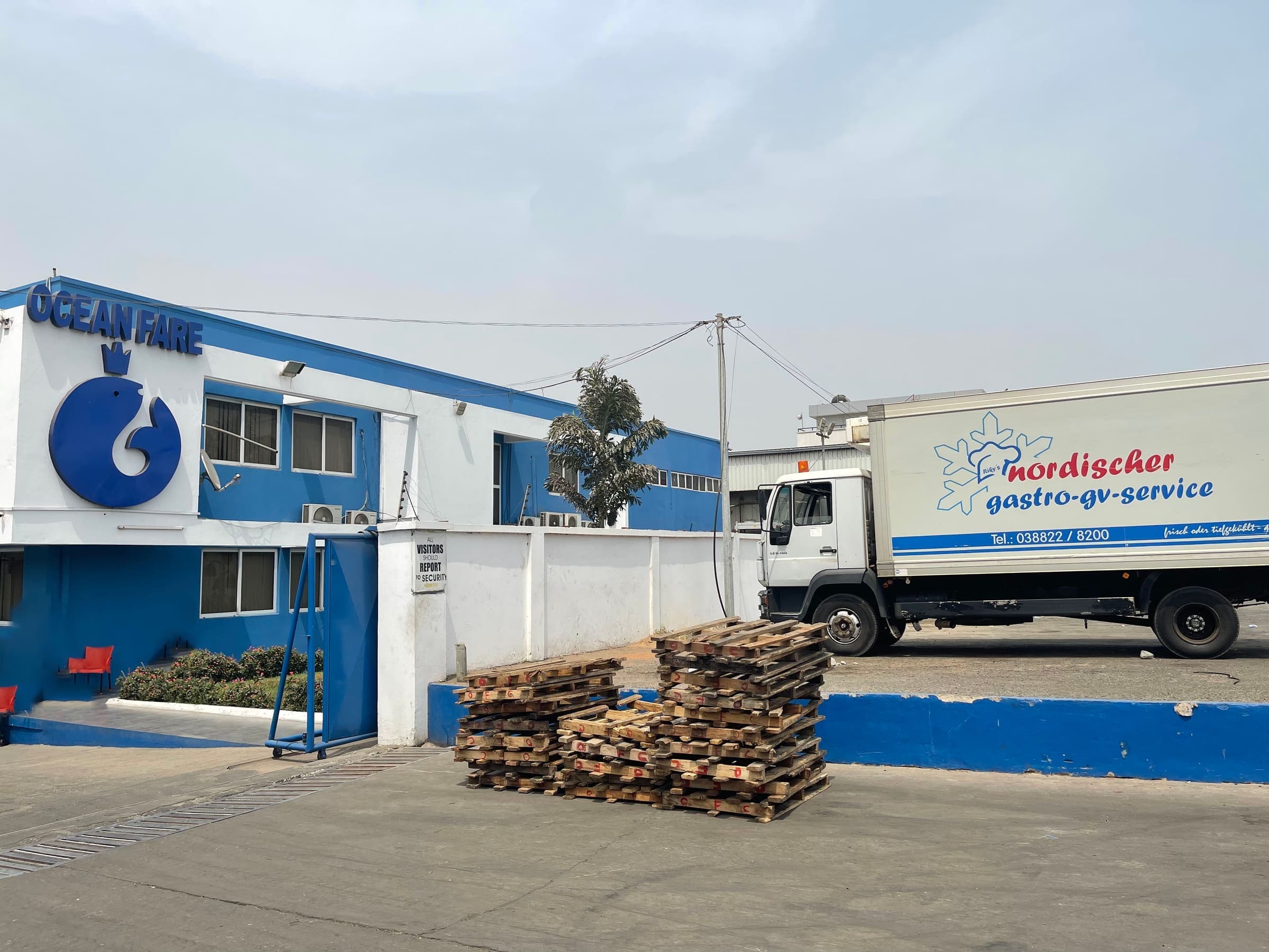 Ocean Fare headquarters with delivery truck